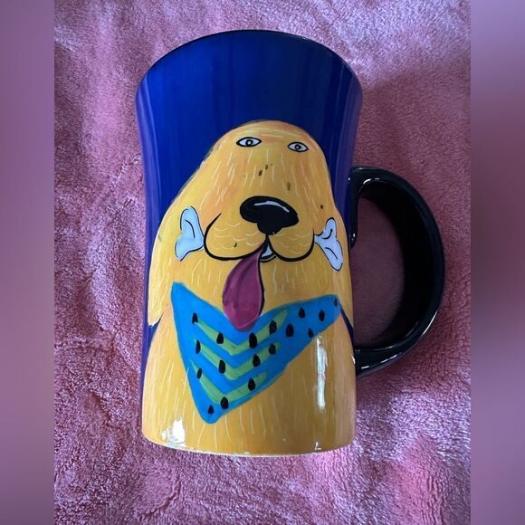 Naylor Yellow Labrador COFFEE CUP MUG HAND PAINTED dishwasher & microwave safe - Picture 2 of 4
